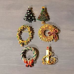 Vintage Brooch Collection - Christmas